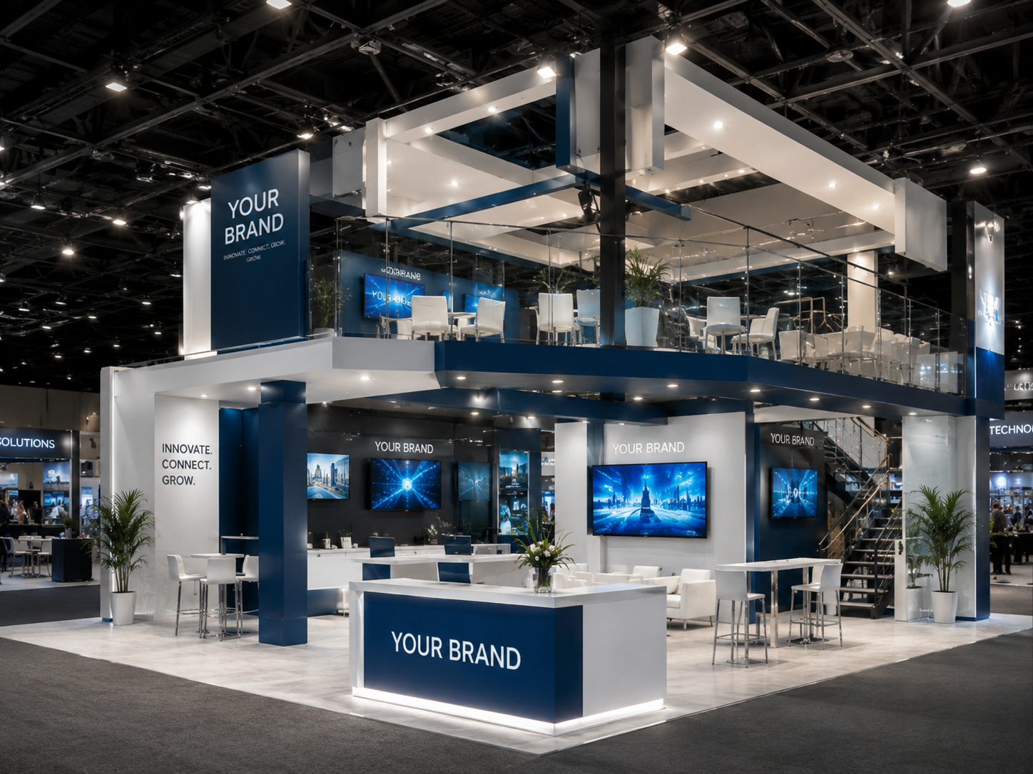 Double deck exhibition booth